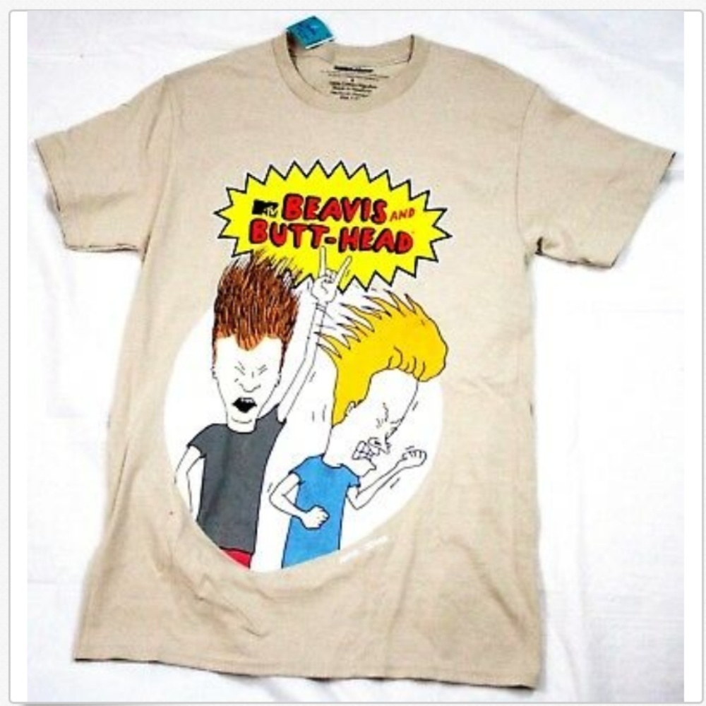 Beavis and Butt-Head T-Shirt MTV Animated Series Graphic Tee Size Small